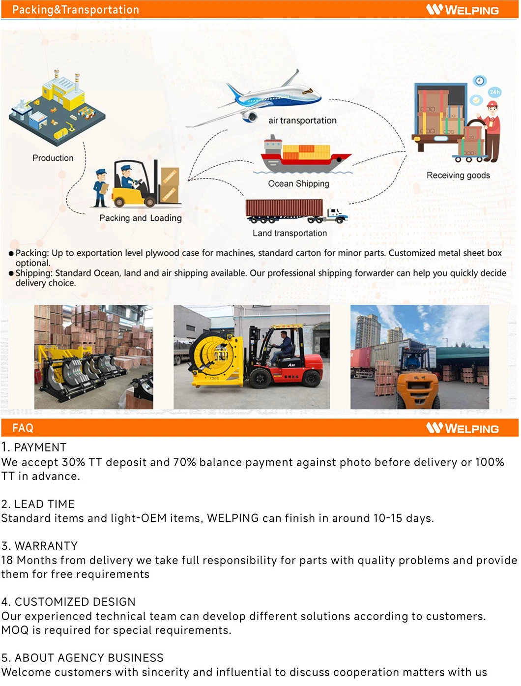 Resistance Customized Hydraulic Plastic Welding Machine Butt Welder Welping Good Service